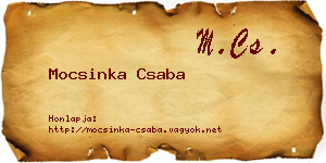 Mocsinka Csaba névjegykártya