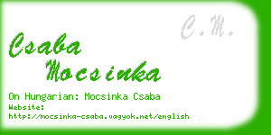 csaba mocsinka business card